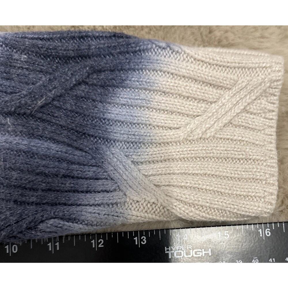 Purejill Blue Ivory Ombre Cable Knit Open Front Cardigan Sweater Small Runs Big - Picture 5 of 7